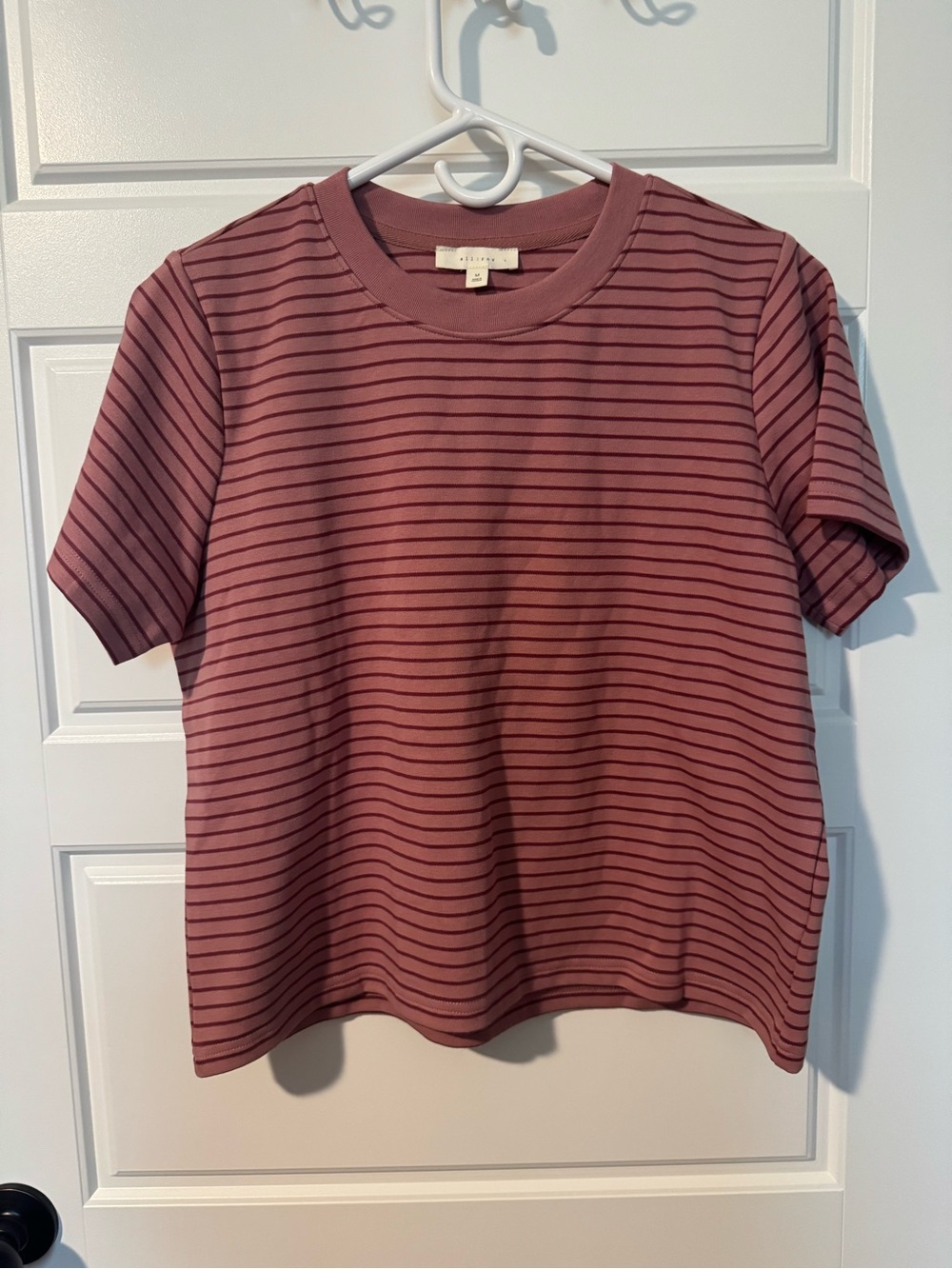 NWOT All:Row Striped T-Shirt, Pink/Mauve, Size Medium